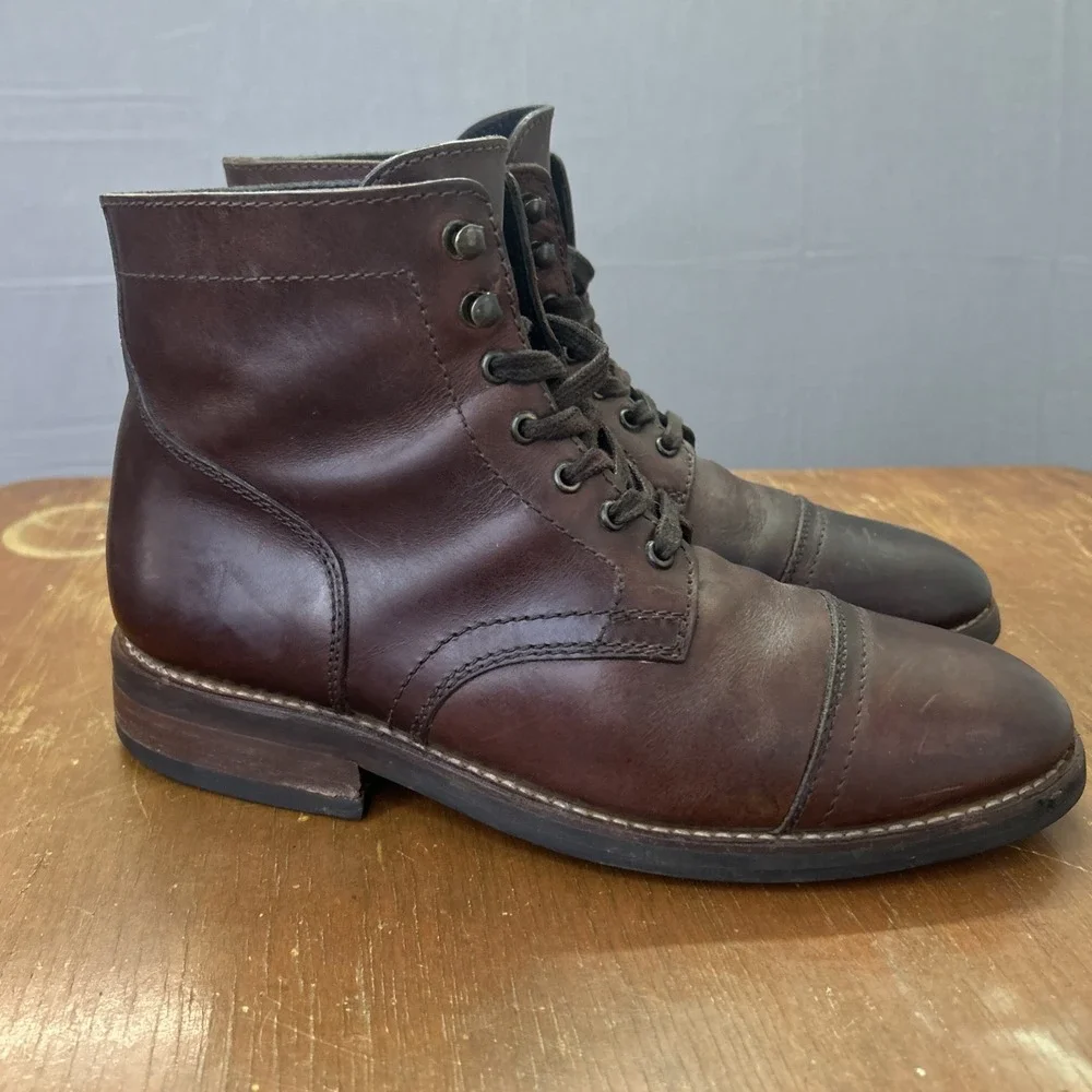 Thursday Boot Company Captain Lace Up Brown‎ Leather Cap Toe Men's 8.5 Handmade